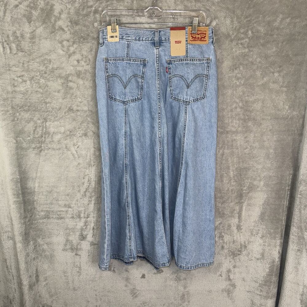 NWT Levi’s Blue Denim Midi Skirt SZ 29 Western Boho Country Cowgirl Flared